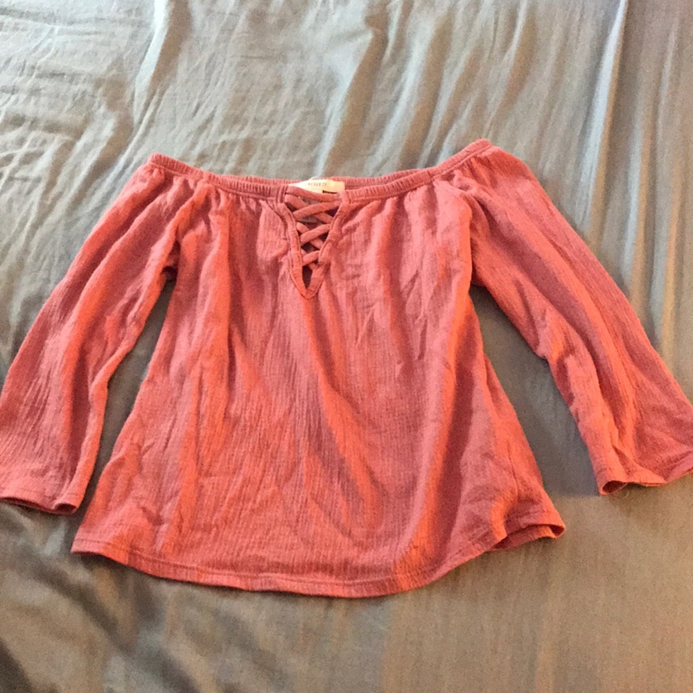 Forever 21 off the shoulder pink top